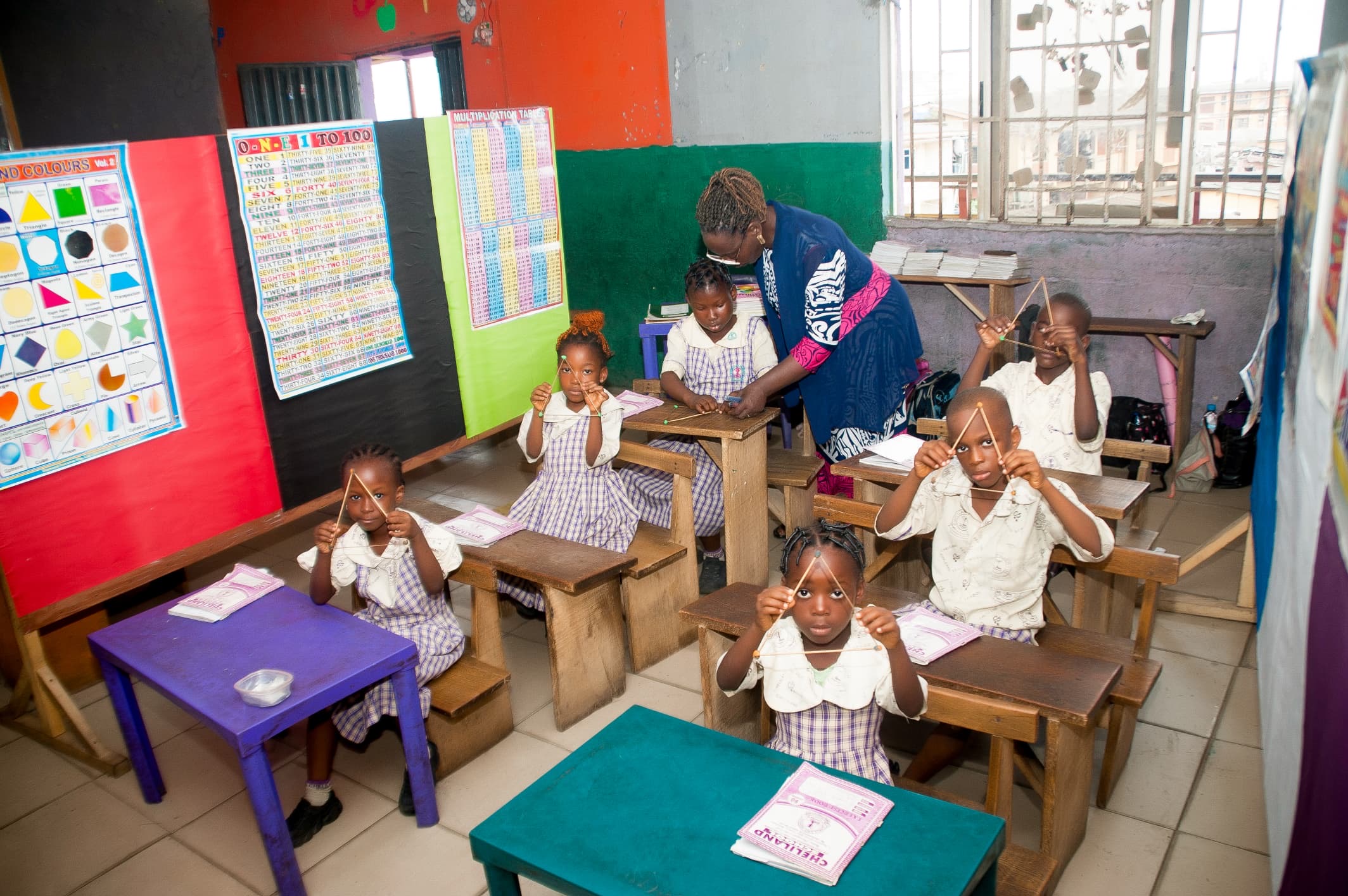 Students learning in class